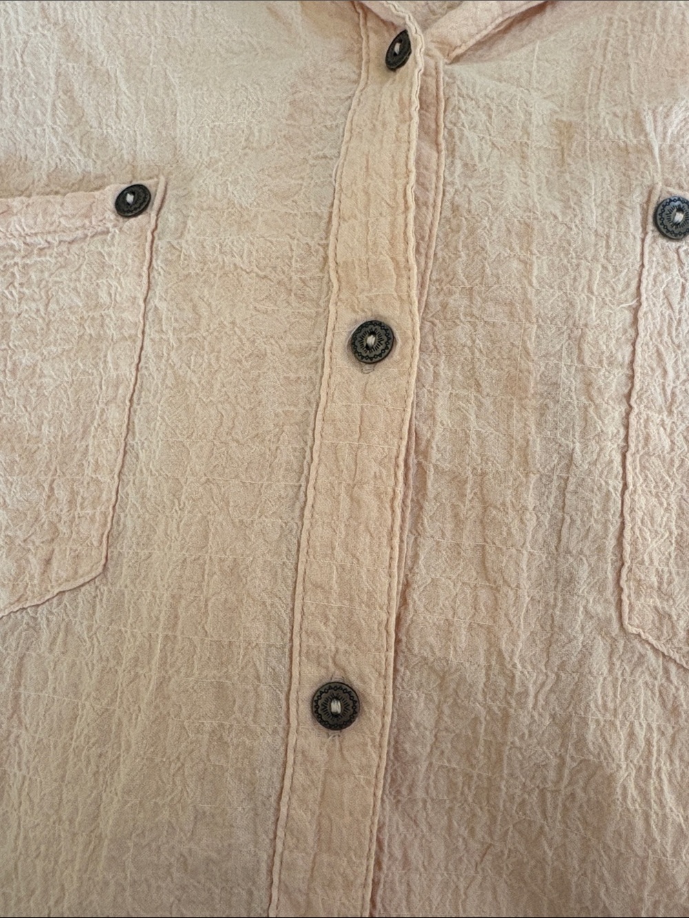 Free People Oversized Gauze Shirt Tunic Boho Beach Summer Classic - Picture 6 of 7